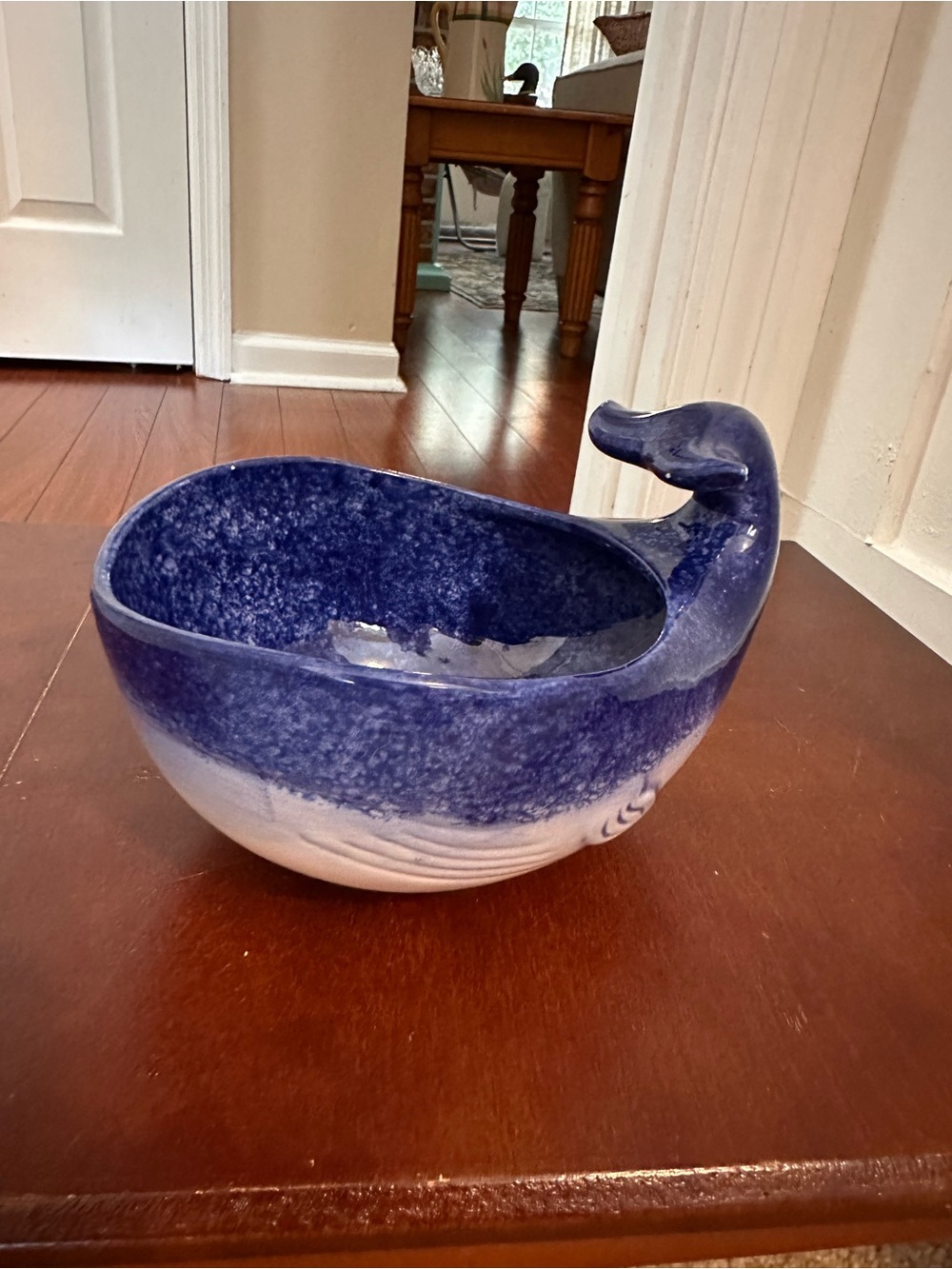 Magenta Deep Blue Whale Ceramic Bowl